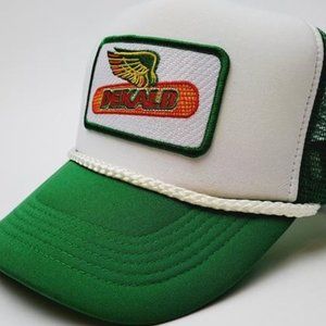 DeKalb Embroidered Patch Trucker Mesh Snapback Cap Hat Retro Vintage Farmer Corn